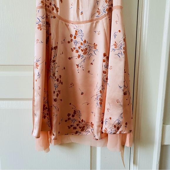 $248 NWT Reformation Irene Blush Pink Floral Print Silk Sleeveless Mini Dress 6 - Picture 6 of 13